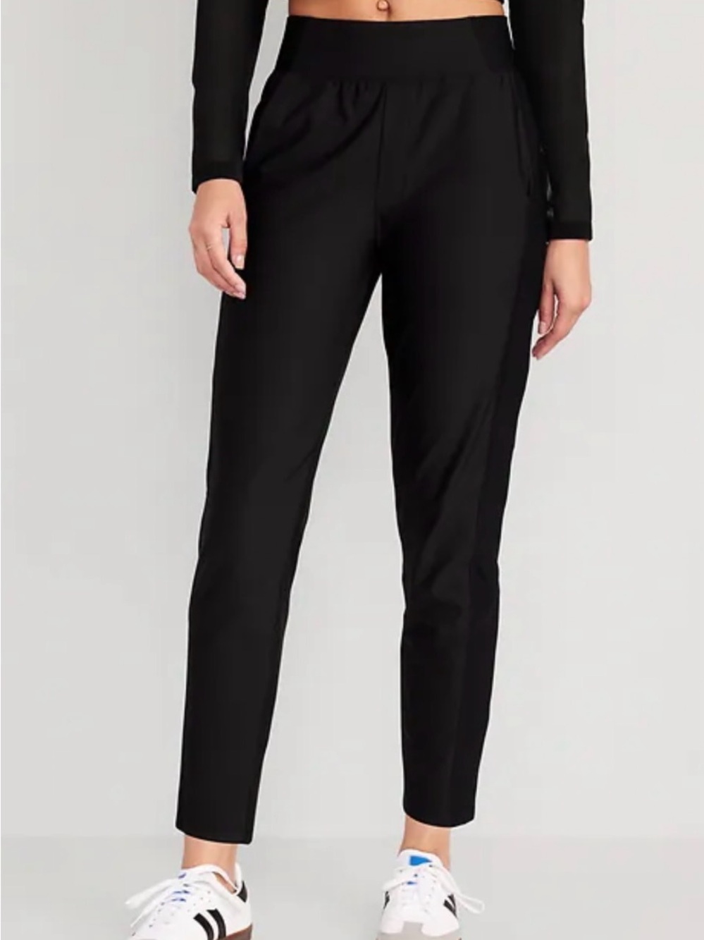 Old Navy Black High-Waisted PowerSoft Combination Taper Pants